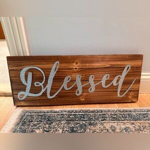 Wooden 'Blessed' Wall Sign